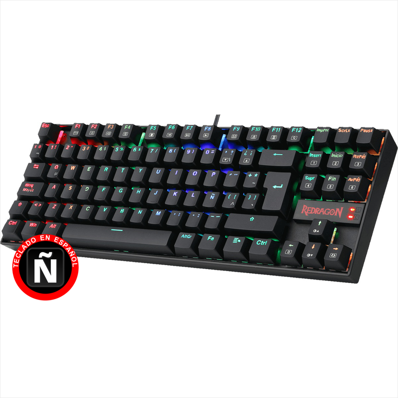 Teclado Mecánico Redragon K552rgb Kumara Negro, Switch Rojo