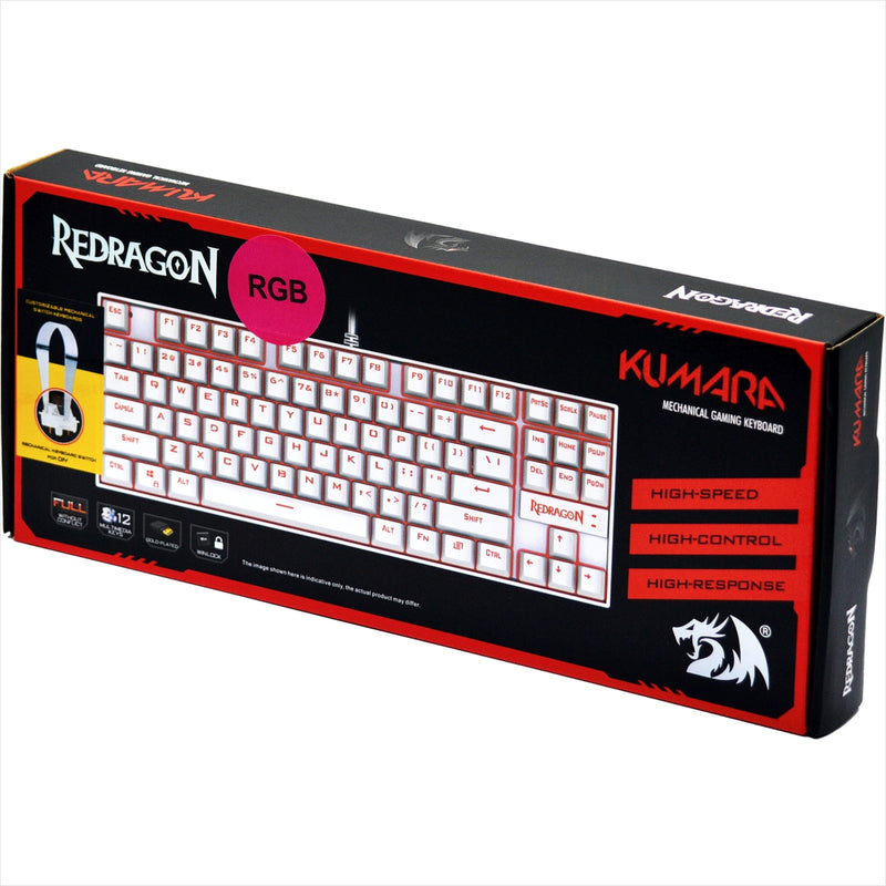 Teclado Mecánico Redragon K552rgb Kumara Blanco, Switch Rojo