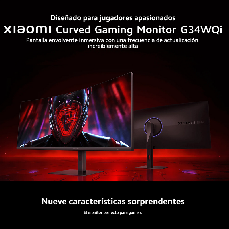 Monitor Gamer Curvo 34'' Xiaomi G34wqi Ultrawide, 1ms, 180hz
