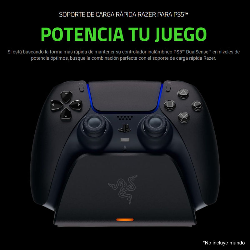 Razer Quick Charging Stand, Base Carga Rápida Mando Ps5, Blk