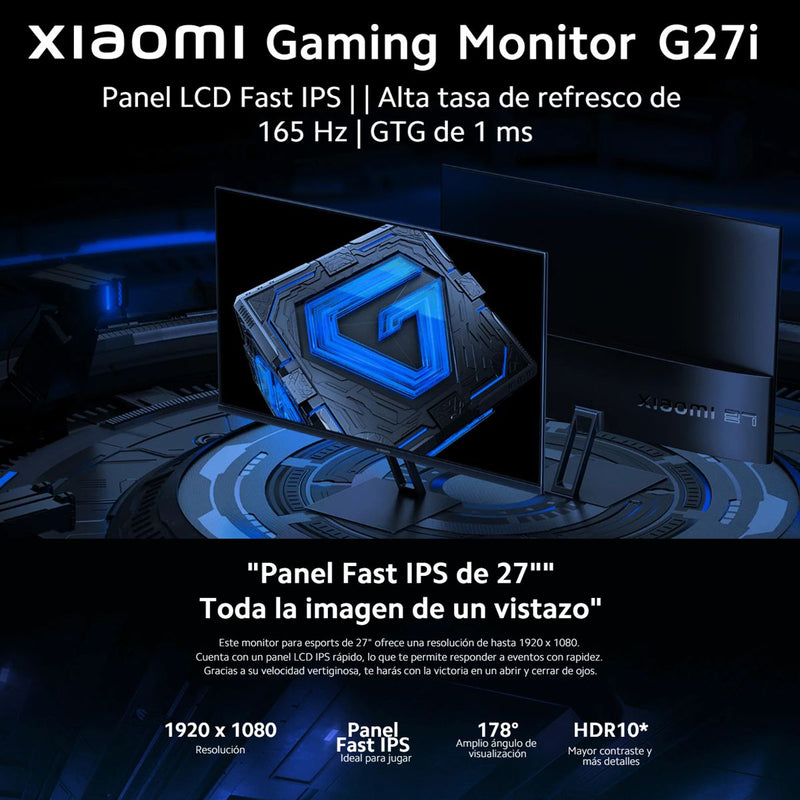 Xiaomi Gaming Monitor G27i, Panel Fast Ips, 1080p, 165hz/1ms