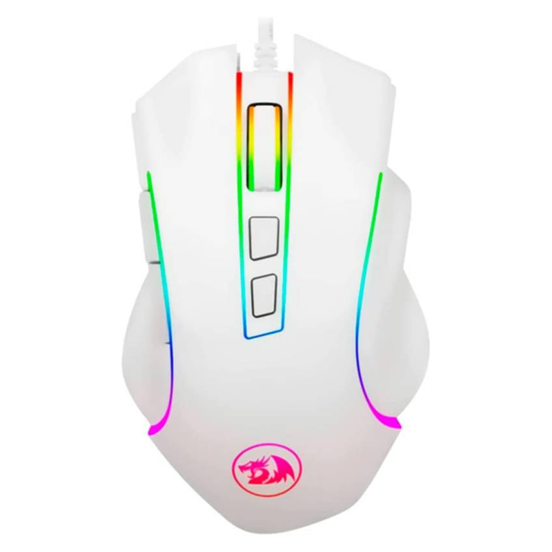 Mouse Gamer Redragon M607w Griffin, Rgb 7200dpi 8 Botones Blanco
