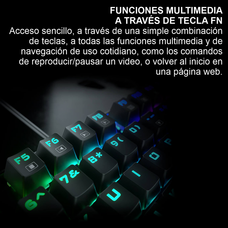 Teclado Mecánico Redragon K552rgb Kumara Negro, Switch Rojo