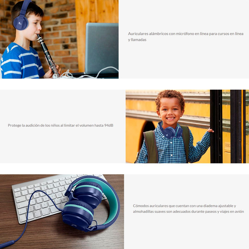 Audifonos Alámbricos Para Niños Con Micrófono Avid Xth-356