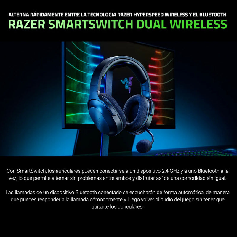 Audífonos Gamer Inalámbrico Bt/2.4ghz Razer Barracuda X, Wht
