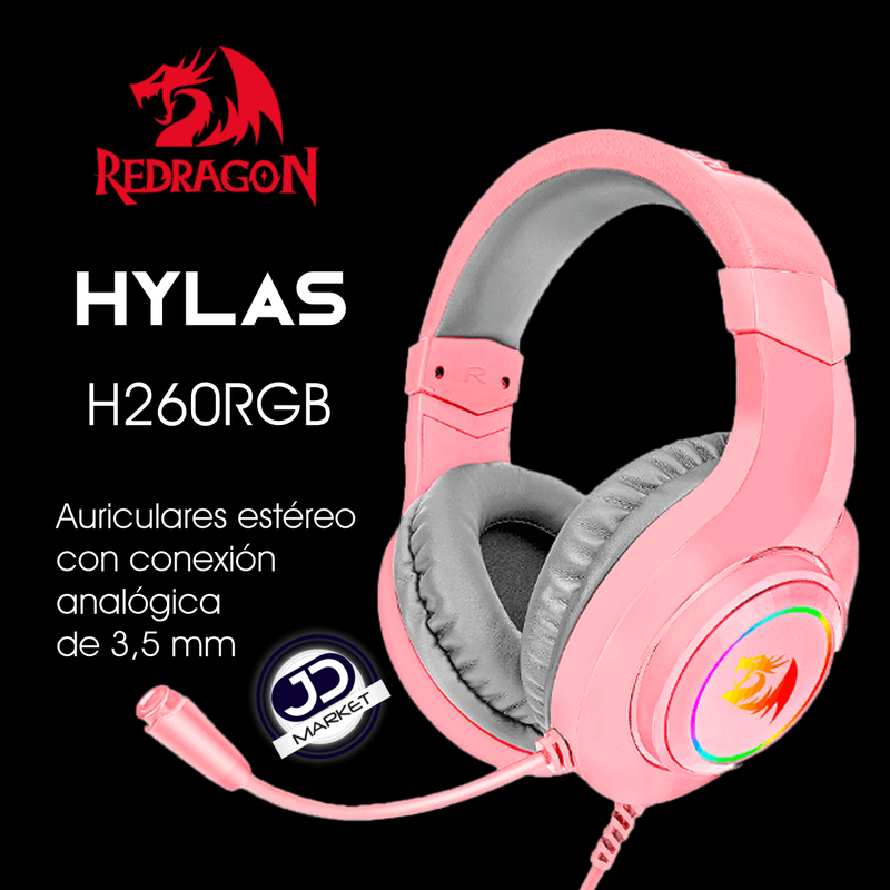 Diadema Gamer Redragon H260p Hylas Usb/3.5mm Con Micrófono