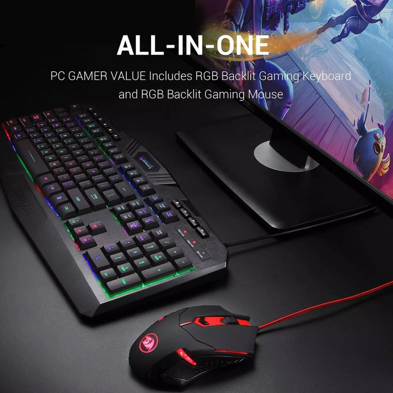 Combo Gamer 2en1 Redragon S101: Teclado K503 Rgb, Mouse M601