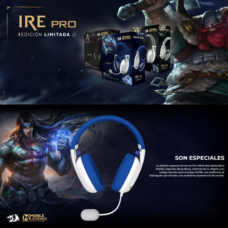Redragon H848b Ire Pro, Diadema Gamer Edición Mobile Legends