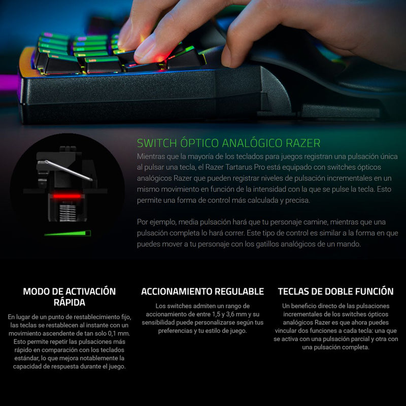 Razer Teclado Keypad Tartarus Pro Optico 32 Teclas