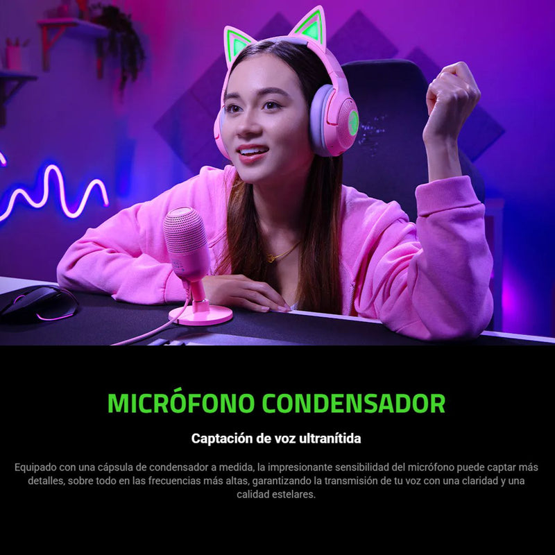 Micrófono Gamer Usb Ultracompacto Razer Seiren V3 Mini, Wht