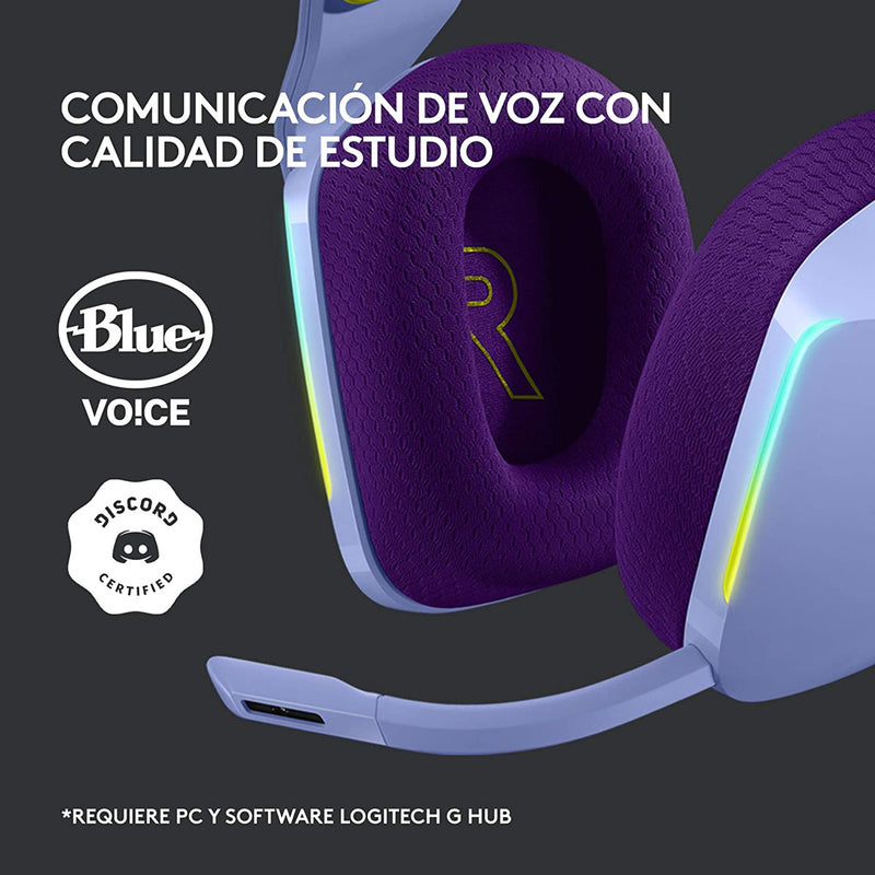 Diadema Gamer Inalámbrica Rgb Logitech G733 / 7.1 Dts, Lila