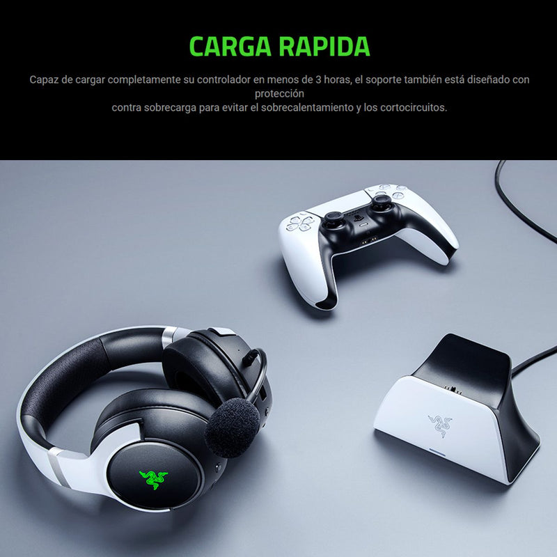 Razer Quick Charging Stand, Base Carga Rápida Mando Ps5, Blk