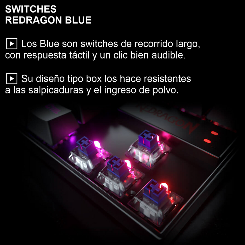 Teclado Mecánico Redragon K552rgb Kumara Negro, Switch Rojo