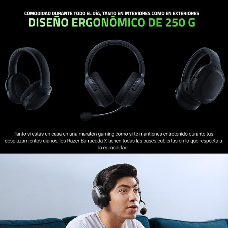 Audífonos Gamer Inalámbrico Bt/2.4ghz Razer Barracuda X, Wht