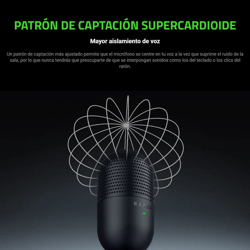 Micrófono Gamer Usb Ultracompacto Razer Seiren V3 Mini, Wht