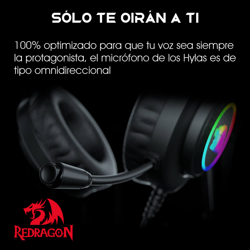 Diadema Gamer Redragon H260rgb Hylas Usb/3.5mm Con Micrófono
