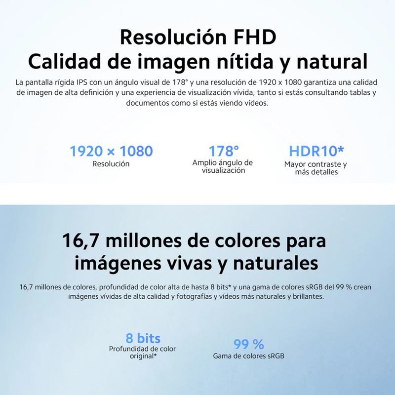 Monitor Xiaomi A24i, Pantalla Ips 7.5mm, Full Hd 1080p 100hz