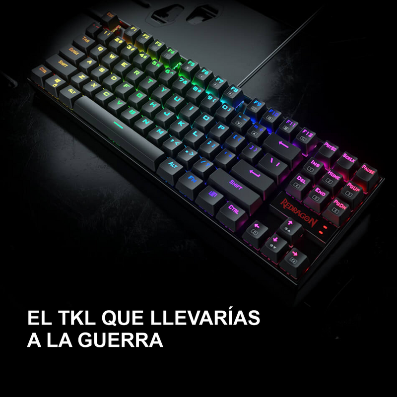 Teclado Mecánico Redragon K552rgb Kumara Negro, Switch Rojo
