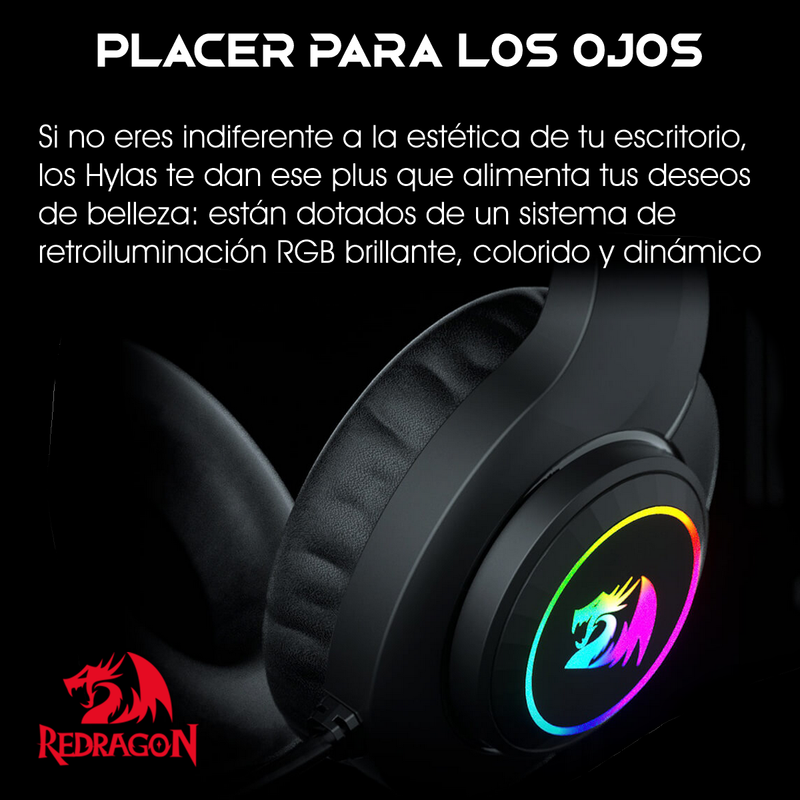 Diadema Gamer Redragon H260rgb Hylas Usb/3.5mm Con Micrófono