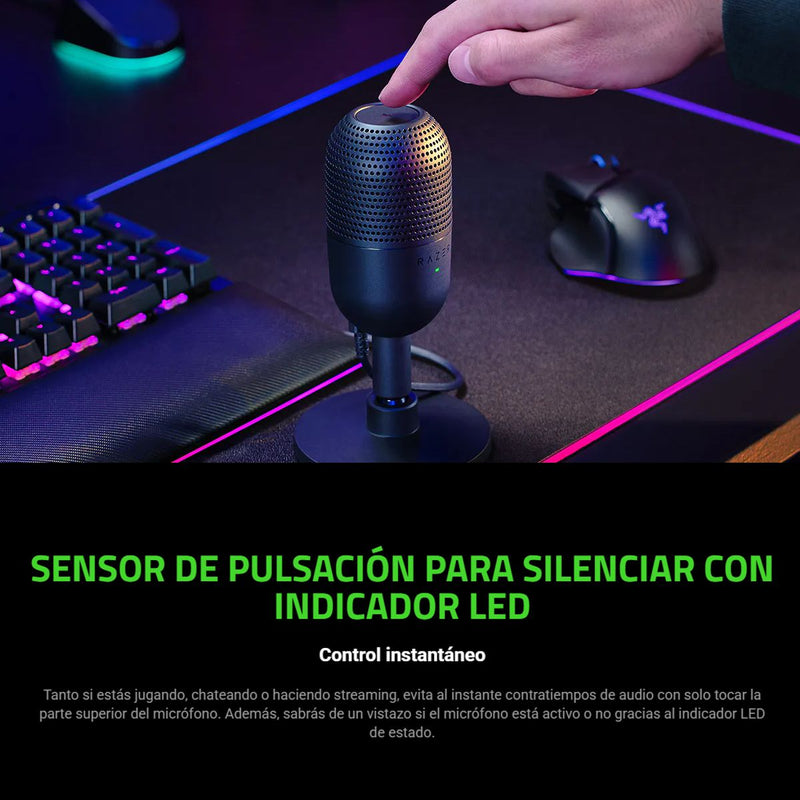 Micrófono Gamer Usb Ultracompacto Razer Seiren V3 Mini, Wht