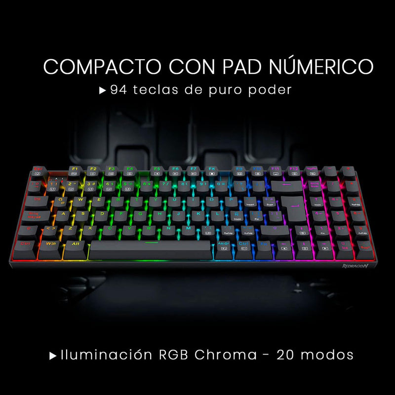 Teclado Gamer Redragon Ziggs K669-rgb 94 Teclas, Sw Red, Esp