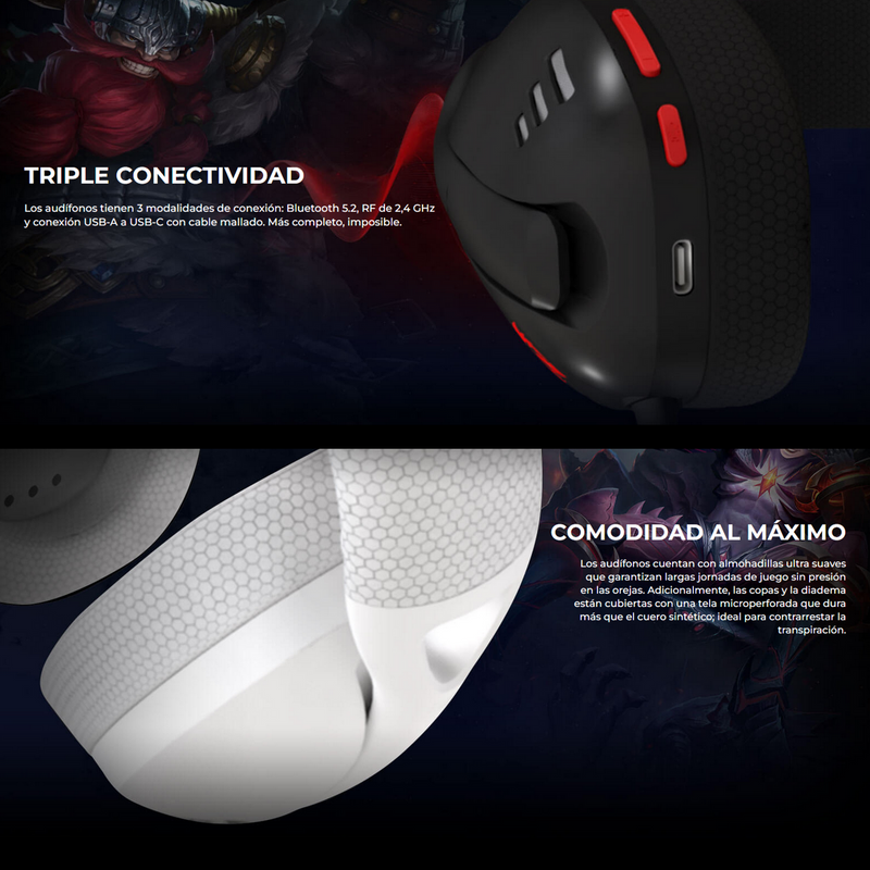 Redragon H848b Ire Pro, Diadema Gamer Edición Mobile Legends