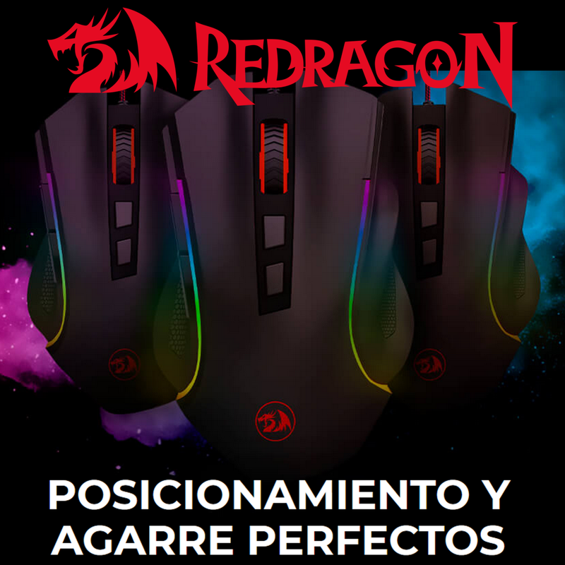 Mouse Gamer Redragon M607w Griffin, Rgb 7200dpi 8 Botones Blanco