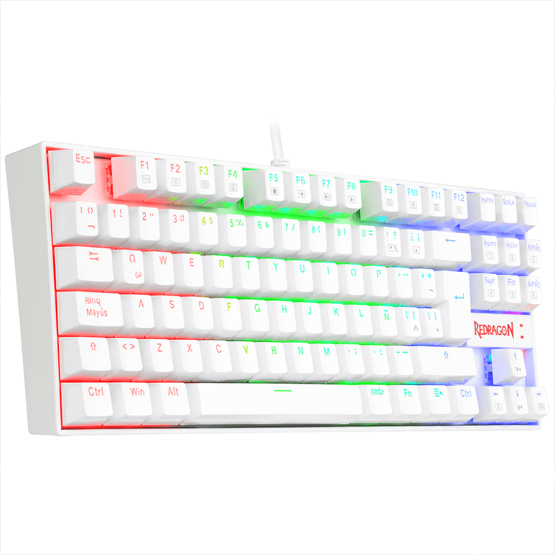 Teclado Mecánico Redragon K552rgb Kumara Blanco, Switch Rojo