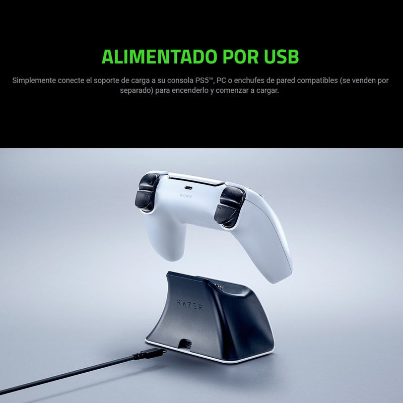 Razer Quick Charging Stand, Base Carga Rápida Mando Ps5, Blk