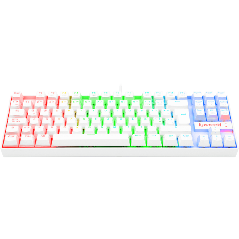 Teclado Mecánico Redragon K552rgb Kumara Blanco, Switch Rojo
