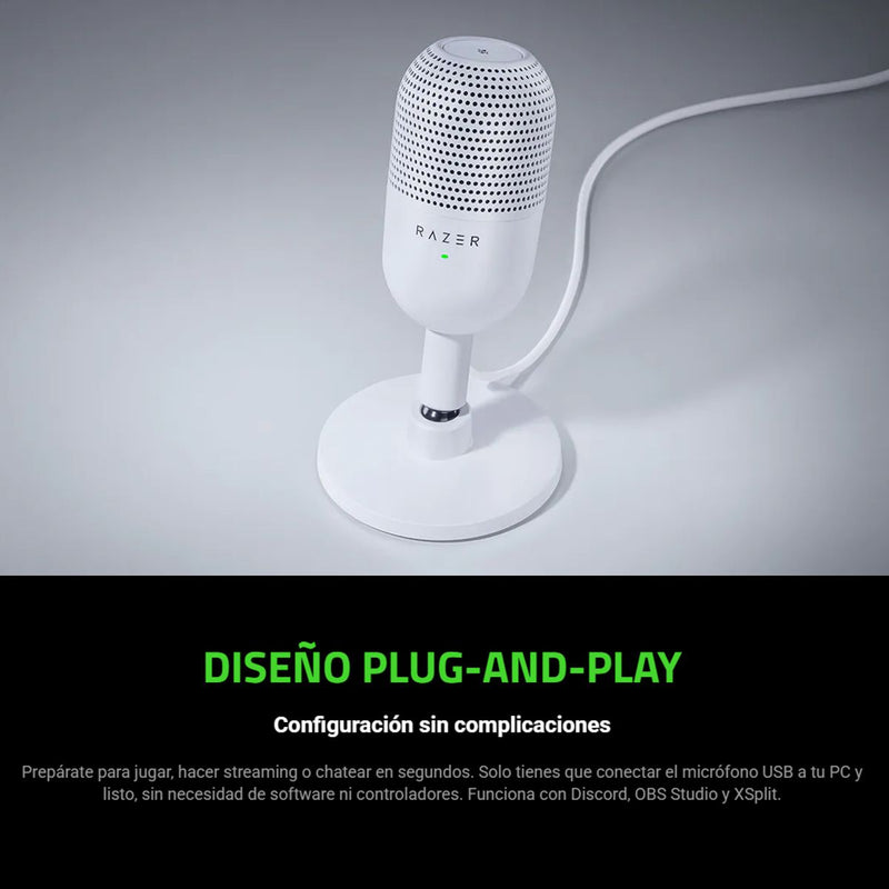 Micrófono Gamer Usb Ultracompacto Razer Seiren V3 Mini, Wht
