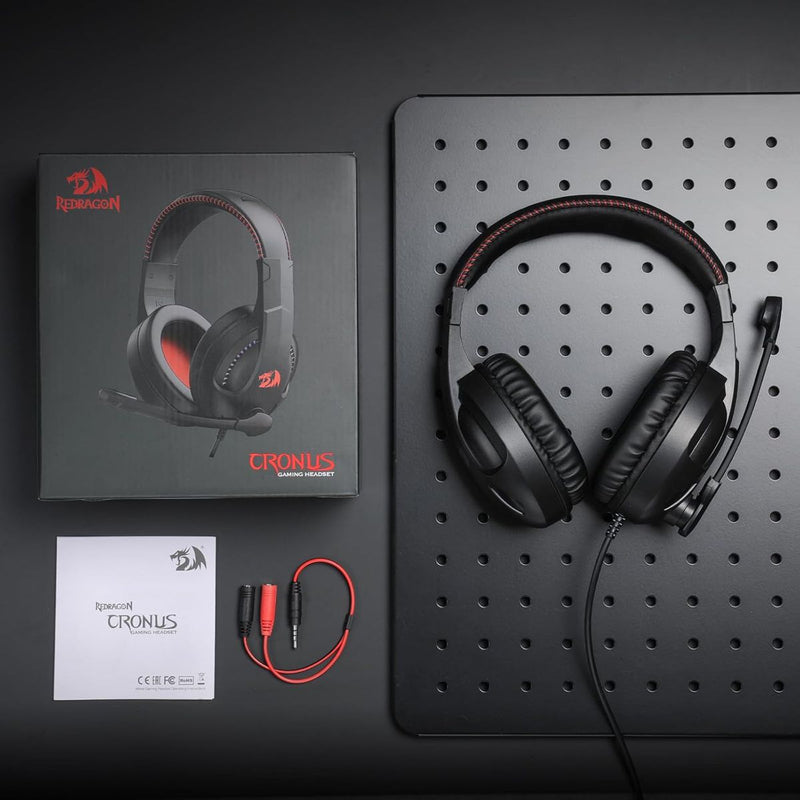 Auriculares H211 Cronus Gamer Con Iluminación Rgb Y Micrófono Redragon, Color Negro