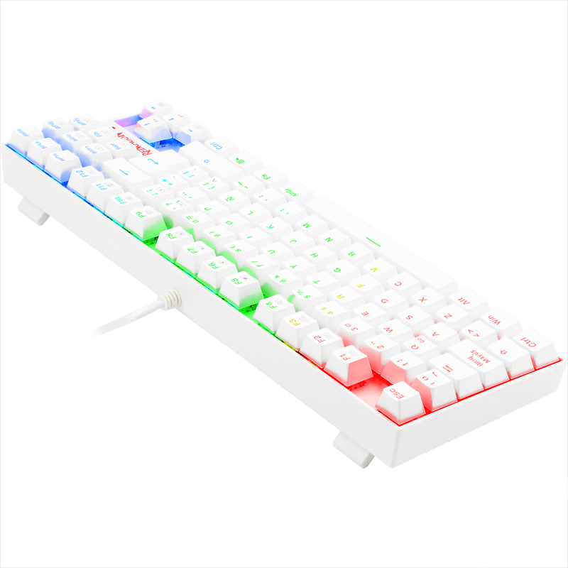 Teclado Mecánico Redragon K552rgb Kumara Blanco, Switch Rojo