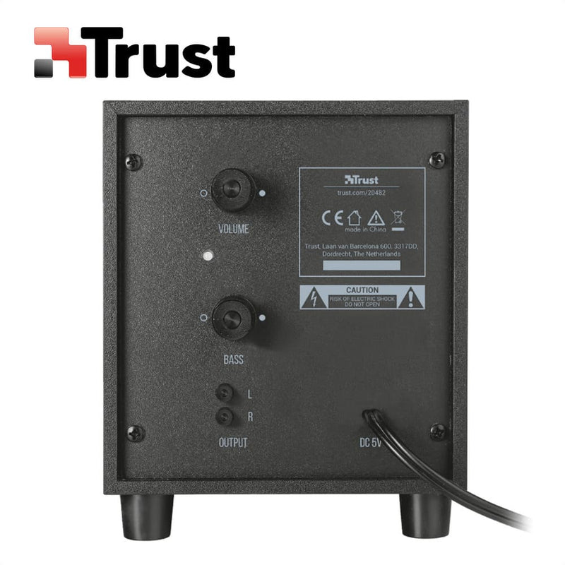 Parlantes 2.1 Trust Avora, Usb Subwoofer Set Diseño Compacto