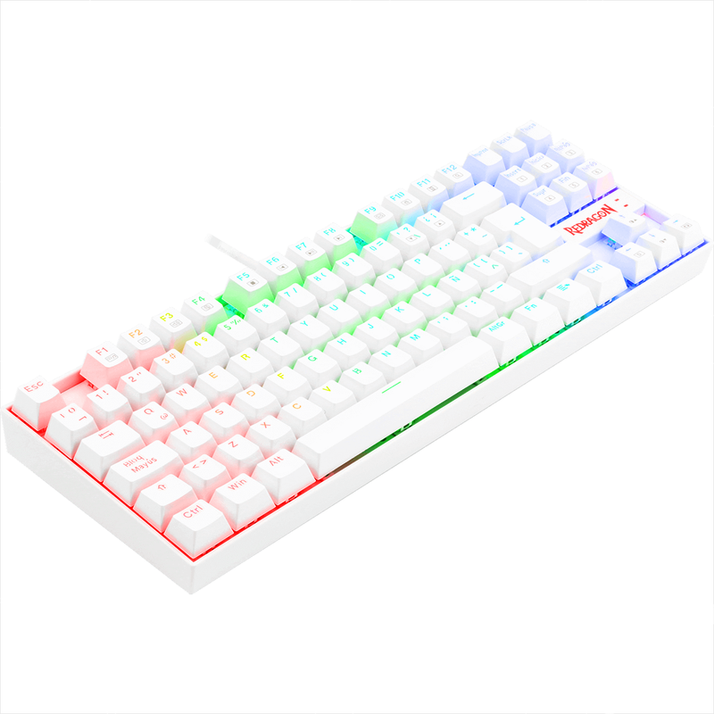 Teclado Mecánico Redragon K552rgb Kumara Blanco, Switch Rojo