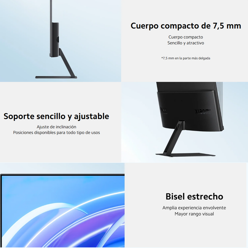 Monitor Xiaomi A24i, Pantalla Ips 7.5mm, Full Hd 1080p 100hz