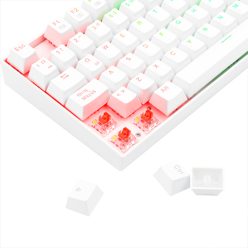 Teclado Mecánico Redragon K552rgb Kumara Blanco, Switch Rojo