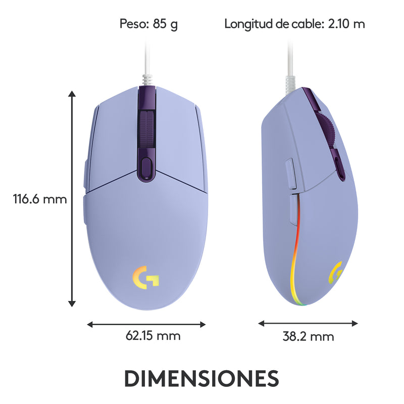 Mouse Gamer Logitech G203 Lightsync Rgb / 8000dpi - Lila