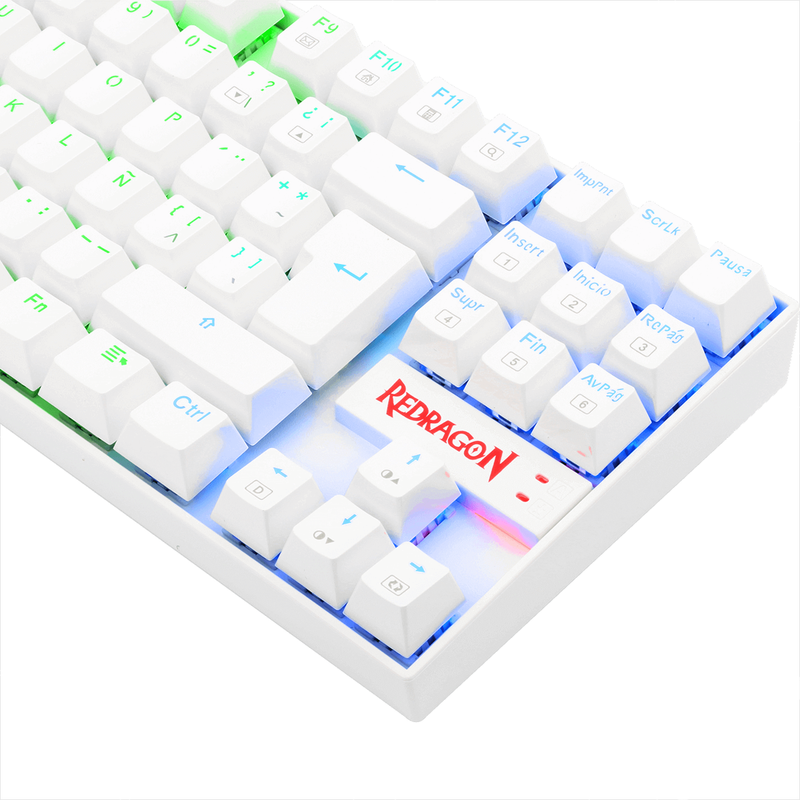 Teclado Mecánico Redragon K552rgb Kumara Blanco, Switch Rojo
