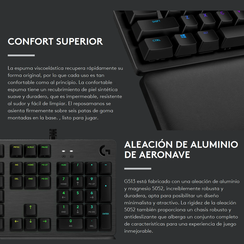 Logitech G513 Carbon Teclado Gamer Mecánico Gx Brown Tactile