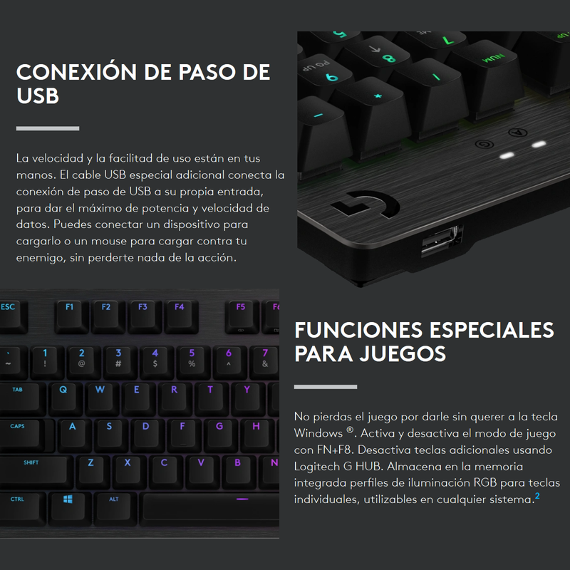 Logitech G513 Carbon Teclado Gamer Mecánico Gx Brown Tactile