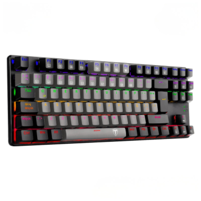 Teclado Gamer Mecanico T-dagger Bora Lite Rainbow con Switch Red, Gris
