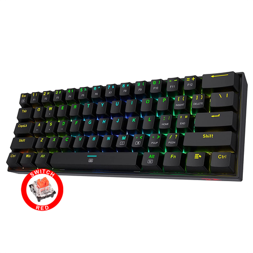Teclado Gamer Redragon K630-rgb-sp Dragonborn 60%, Sw-red