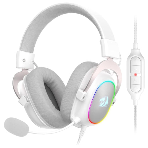Diadema Gamer Redragon Zeus X con Cable, Controlador de Audio, Blanco
