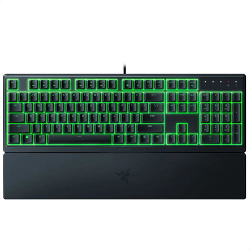Razer Teclado Ornata V3 X RGB gaming con teclas low-profile, silencioso, reposamuñecas ergonómico y resistente En Español