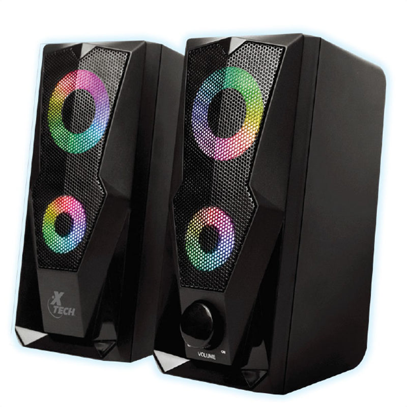 Parlantes 3.5mm Rgb Estéreo 2.0 6w Xtech Xts131 Fireshot