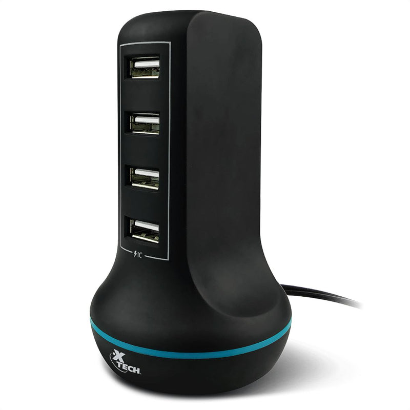 Estación De Carga Usb 3.0 De 4 Puertos 30w, Xtech Xta-195