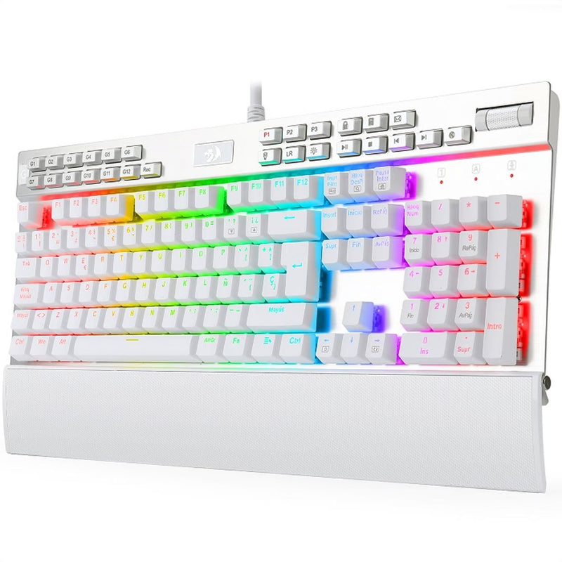 Teclado Gamer Mecánico Redragon K550 Yama, Luces Rgb, Blanco
