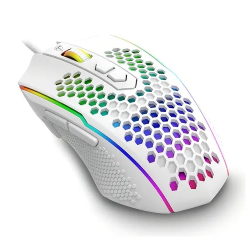 Mouse Gamer T-dagger Imperial Lite, Iluminacion Rgb, 8 Botones Programables, 7200 Dpi Blanco