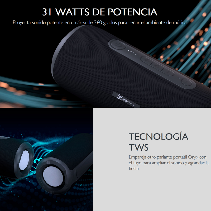 Parlante Bluetooth Impermeable Ipx7 Klip Xtreme Oryx Ksb-600